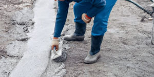 Professional concrete contractor at work